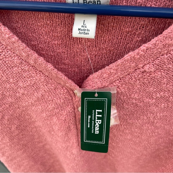 L.L. Bean Sweaters - L.L. Bean Women’s Midweight 100.% Cotton SS Henley Slub Sweater